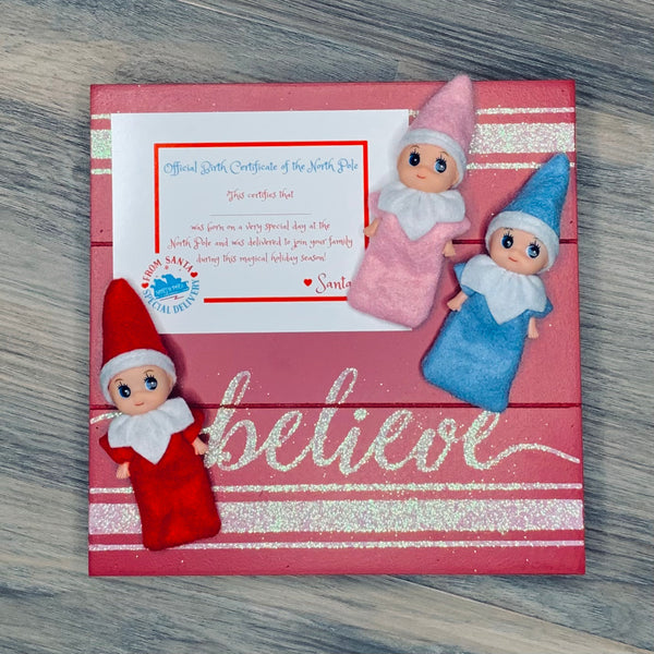 Elf Baby with Birth Certificate from Santa